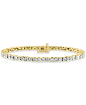 Diamond Tennis Bracelet (1 ct. t.w.) in Sterling Silver, 14k Gold-Plated Sterling Silver or 14k Rose Gold-Plated Sterling Silver