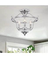 Home Accessories Karl 15" 3-Light Indoor Semi-Flush Mount Ceiling Light with Light Kit