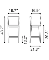 Zuo Ambrose Bar Chair, Set of 2