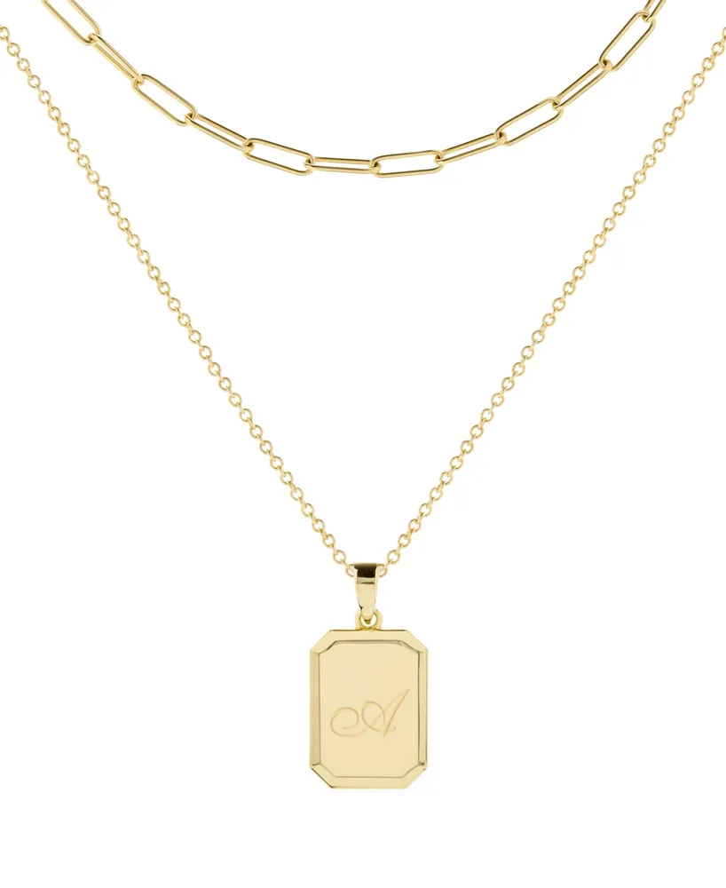 brook & york 14K Gold Plated Willow Initial Layering Necklace Set