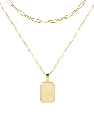 brook & york 14K Gold Plated Willow Initial Layering Necklace Set