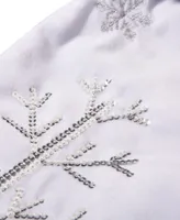 Glitzhome White Fleece with Christmas Tree And Snowflake Stocking