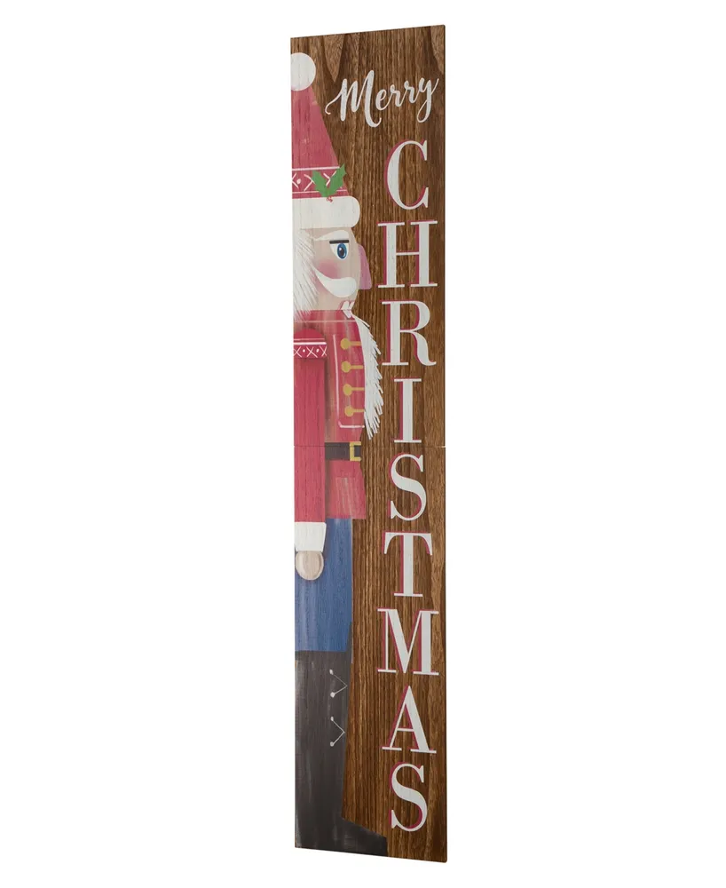 Glitzhome Wooden Christmas Nutcracker Porch Sign