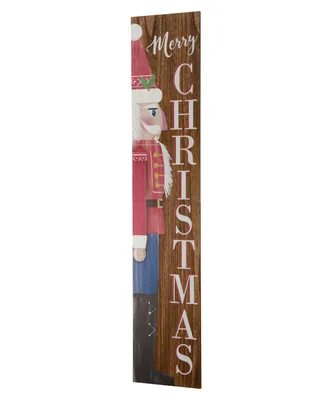 Glitzhome Wooden Christmas Nutcracker Porch Sign