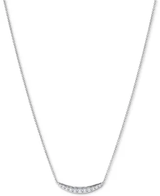 Diamond Curved Bar Statement Necklace (3/8 ct. t.w.) 14k Gold or white 16" + 2" extender
