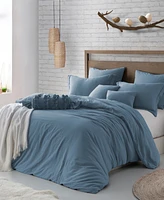 Microfiber Washed Crinkle Duvet Cover & Shams