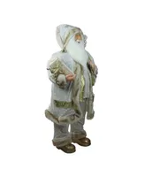 Northlight Glorious Winter Standing Santa Claus Christmas Figure with Gift Bag