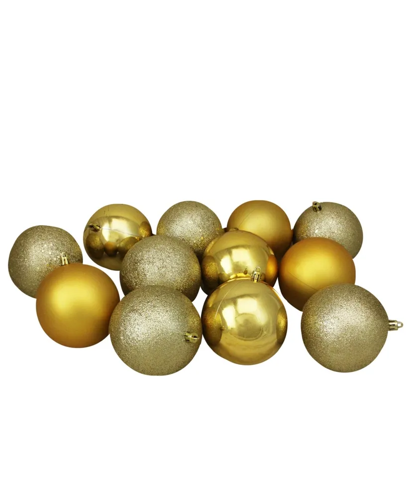 Northlight 12 Count Shatterproof 4-Finish Christmas Ball Ornaments