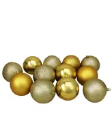 Northlight 12 Count Shatterproof 4-Finish Christmas Ball Ornaments