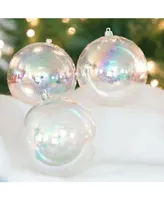 Northlight 12 Count Clear Iridescent Shatterproof Shiny Christmas Ball Ornaments