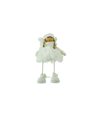 Northlight Snowy Woodlands Plush Angel Bobble Girl Christmas Figure