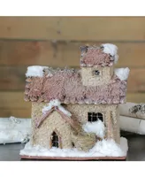 Northlight and Beige Two Story Snowy Cabin Christmas Table top Decor
