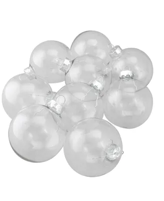 Northlight 9 Count Clear Shiny Glass Christmas Ball Ornaments