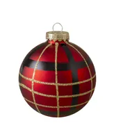 Northlight 4 Count and Plaid Christmas Ball Ornaments