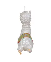 Northlight Glitter Regal Jumping Llama Glass Christmas Ornament