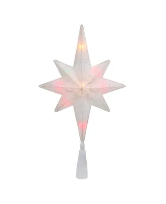 Northlight White Frosted Bethlehem Star with Gold Tone Scrolling Christmas Tree Topper