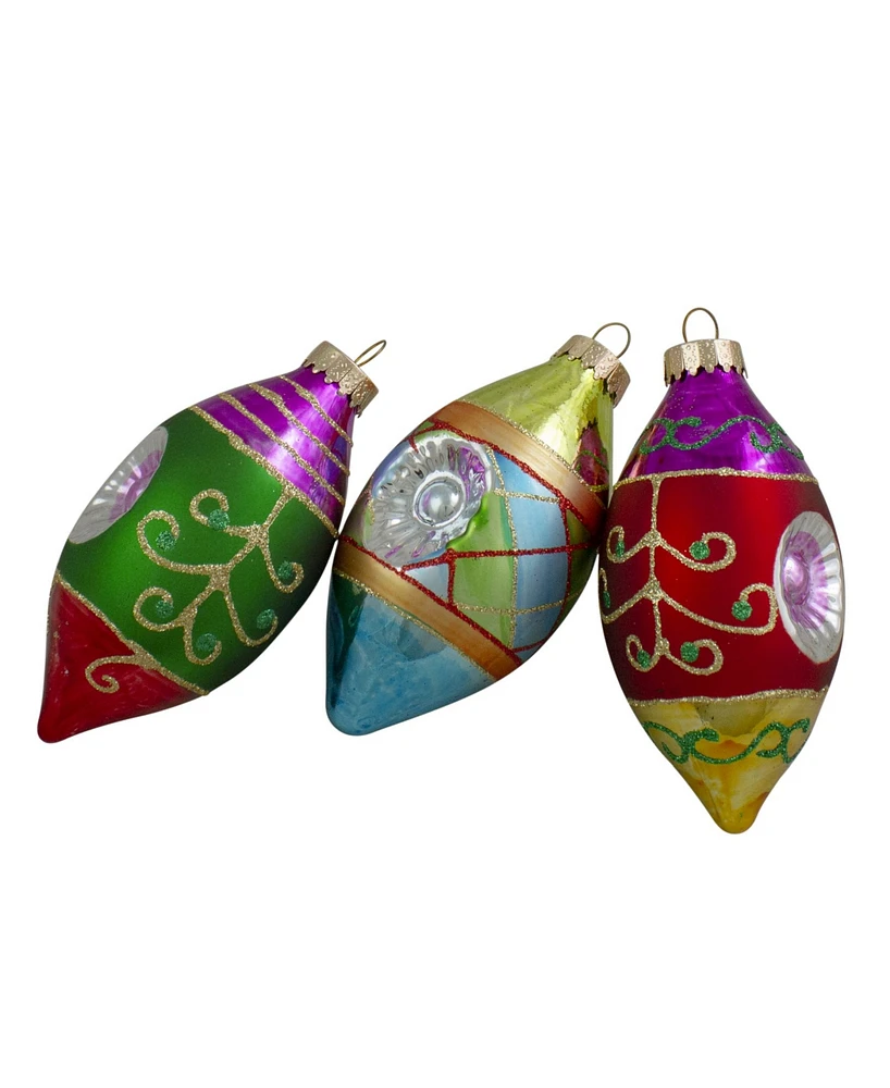 Northlight Count with Retro Reflectors Glass Finial Christmas Ornament Set