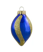 Northlight 9 Count Vibrantly Coloured 2-Finish Swirls Glass Christmas Finial Ornaments