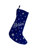 Northlight Led Stocking "Believe" with Snowflakes