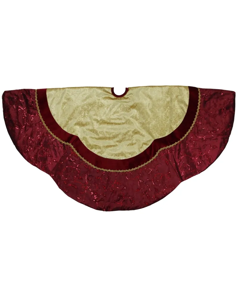 80 Inch Santa's Surprise™ Santa Bag Tree Skirt, Burgundy Velvet Fabric –  Haute Decor