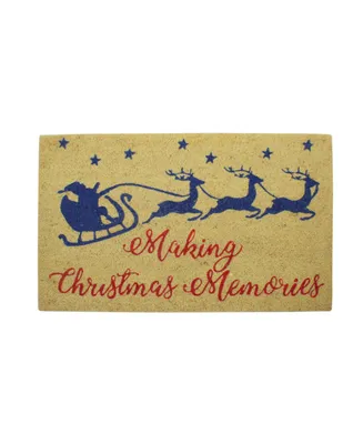 Northlight Santa and Reindeer Making Christmas Memories Doormat