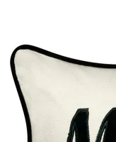 Edie@Home Celebrations "Mr. Mrs." Cursive Embroidered Applique Decorative Pillow, 17" x 17"
