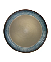 Elama Modern Dot 16 Piece Luxurious Stoneware Dinnerware Set