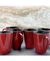 Elama Harland 14 Ounce 6 Piece Luxe and Large Stoneware Dinner Mugs