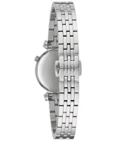 Bulova Women's Classic Regatta Diamond-Accent Stainless Steel Bracelet Watch 24mm - Silver
