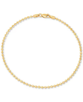 Giani Bernini Beaded Link Ankle Bracelet 18k Gold-Plated Sterling Silver or Silver, Created for Macy's