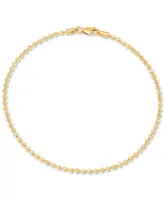 Giani Bernini Beaded Link Ankle Bracelet 18k Gold-Plated Sterling Silver or Silver, Created for Macy's