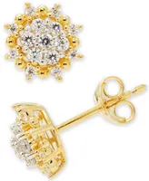 Diamond Cluster Stud Earrings (3/8 ct. t.w.) in 14k White or 14k Gold