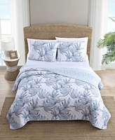 Tommy Bahama Kayo Blue Reversible 3-Piece King Quilt Set