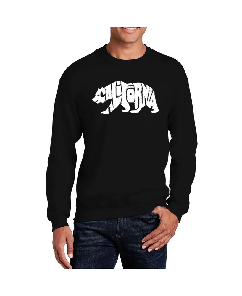 La Pop Art Men's Word California Bear Crewneck Sweatshirt