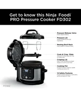 Ninja Foodi 11-in-1 6.5-qt Pro Pressure Cooker + Air Fryer with Stainless finish, FD302