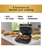 Ninja Foodi Smart Xl 6-in-1 Indoor Grill with 4-Quart Air Fryer, Roast, Bake, Dehydrate, Broil, and Smart Cook System, FG551