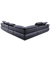 Daisley -Pc. Leather "L" Shaped Sectional Sofa with Power Recliners