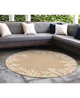 Liora Manne' Carmel Coral Border 7'10" x 7'10" Round Rug
