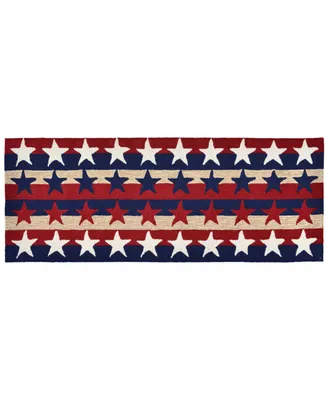 Liora Manne' Frontporch Stars and Stripes Red 2' x 5' Runner Rug