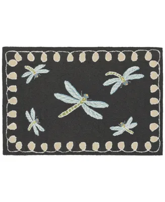 Liora Manne' Frontporch Dragonfly Black and Gray 2' x 3' Outdoor Area Rug