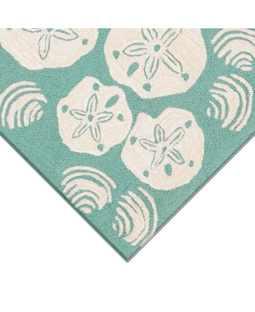 Liora Manne' Frontporch Shell Toss 1'8" x 2'6" Outdoor Area Rug