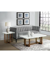 Picket House Furnishings Meyers Marble Square End Table