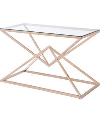 Triala Glass Top Console Table - Gold