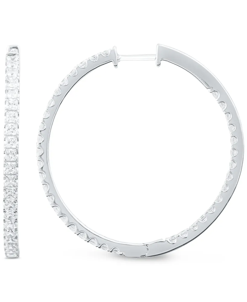 Diamond Princess In & Out Hoop Earrings (5 ct. t.w.) in 14k White Gold.