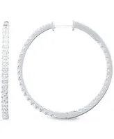 Diamond Princess In & Out Hoop Earrings (5 ct. t.w.) in 14k White Gold.