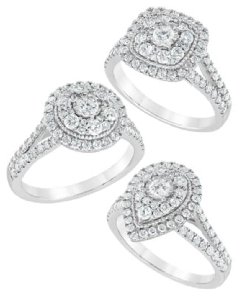 Diamondmulti Layer Halo Engagement Ring 1 Ct. T.W. In 14k White Gold