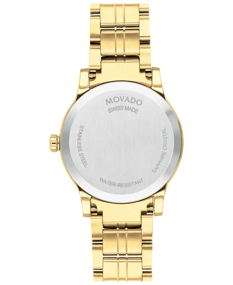 Movado Women's Swiss Gold Pvd Stainless Steel Bracelet Watch 28mm
