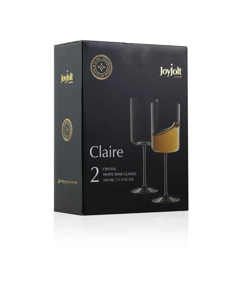 JoyJolt Claire White Wine Glasses, Set of 2