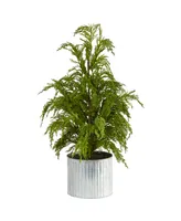 Nearly Natural Cedar Pine "Natural Look" Artificial Tree in Decorative Planter