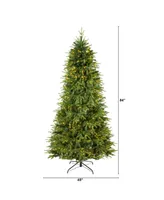 Nearly Natural Vancouver Fir "Natural Look" Artificial Christmas Tree with 500 Clear Led Lights and 2542 Bendable Branches